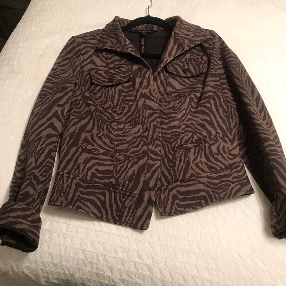 WHBM animal print denim jacket size 8